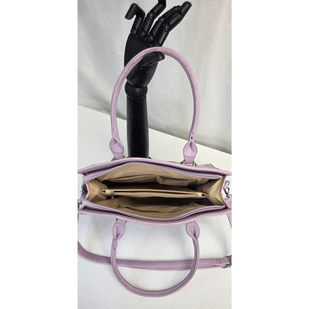 Pink & Cosmo Lavender Purple Paneled Satchel Handbag Crossbody Bag